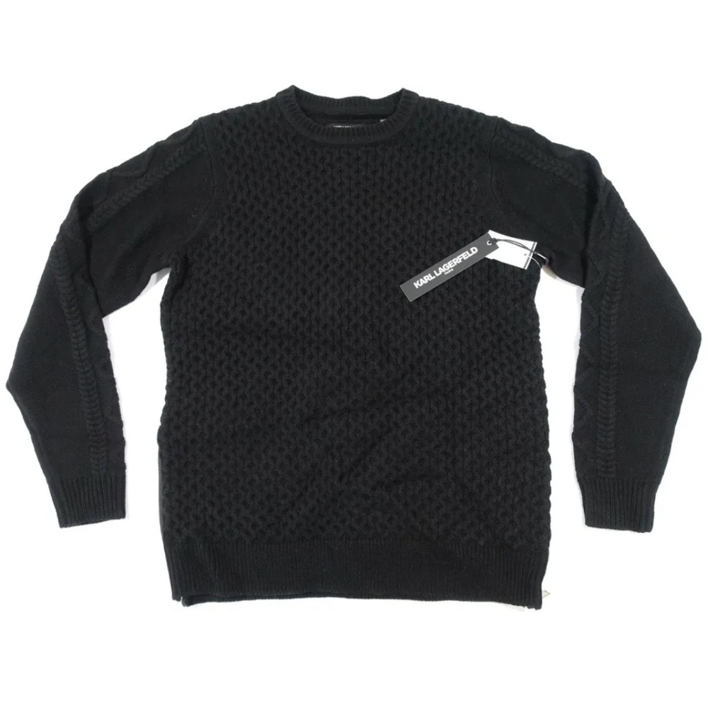 KARL LAGERFELD Heavyweight Knit Back Zipper Sweater